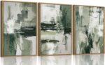 myusuar 3 Piece Large Modern Abstract Canvas Framed Wall Art For Living Room, Sa... - Image 2