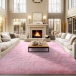 qulint 9x12 Rugs for Living Room, Large Fluffy Pink Area Rugs for Bedroom, Soft ... - Image 2