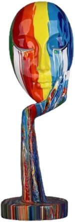 suruim Simple Creative Colorful Female Face Art Statue Thinker Sculpture Abstrac... - Image 2