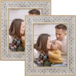 takfot Boho Picture Frames 8x10 Photo Frame 2 Pack Wood Moroccan Picture Frame f... - Image 2