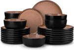 vancasso Plates and Bowls Sets, 24 Pieces Stoneware Dinnerware Sets for 8, Kitch... - Image 2
