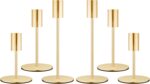 zeochyni Set of 6 French Gold Taper Candle Holders Candlestick Holders, Decor Ca... - Image 2