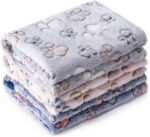 1 Pack 3 Blankets Super Soft Fluffy Premium Fleece Pet Blanket Flannel Paw Print... - Image 2