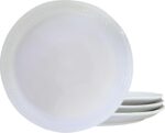 10 Inch Ceramic Dinner Plates Set of 4, Embossed Vintage White Dishes - Microwav... - Image 2