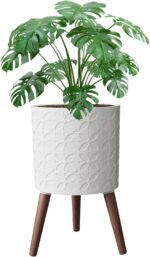 10 Inch Planters Pot with Stand, Planter for Indoor Plants, Modern Large Flower ... - Image 2