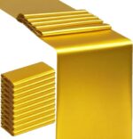 10 Pack Gold Table Runners 12 X 108 Inches Wedding Golden Satin Table Runner for... - Image 2