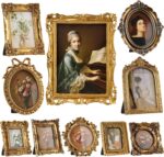 10 Pcs Wooden Vintage Gold Picture Frame Bulk Antique Wood Photo Frame with Glas... - Image 2