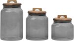 10 Strawberry Street Acacia Everyday Graduated Glass Canister, Set of 3, Black - Image 2