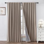 100% Blackout Curtains 84 inch Length 2 Panels Faux Linen Long Drapes for Bedroo... - Image 2