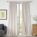 100% Blackout Ivory Off White polyester Velvet Curtains 96 inch Long for Living ... - Image 2
