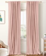100% Blackout Shield Linen Blackout Curtains for Bedroom 84 Inches Long, Back Ta... - Image 2