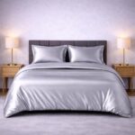 100% Silk Satin Duvet with Fitted Set 4 Pcs Silk Fitted Sheet 15" Deep Pocket Si... - Image 2