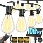 100FT Solar String Lights Outdoor Waterproof, 35+1 LED Solar Powered Lights with... - Image 2