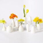 10pc Ceramic Bud Vases Set - 2-3 Inch White Small Vases Collection for Flowers |... - Image 2
