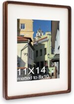 11x14 Frame, Solid Walnut Wood Poster Frame with Mat for 8x10 or 11x14 without M... - Image 2