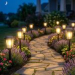 12 Pack Solar Lights Outdoor, Modern Solar Pathway Lights Outdoor, Waterproof Au... - Image 2