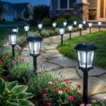 12 Pack Solar Lights Outdoor Pathway, Modern Solar Garden Lights, Waterproof Aut... - Image 2