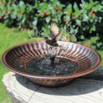 12.3" Solar Fountain Bird Bath for Outside, Metal Solar Bird Bath Fountains, Bir... - Image 2