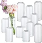 12PCS Bud Vases Set, Glass Vases for Flowers, Modern Cylinder Ribbed Vases for W... - Image 2