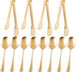 12PCS Stainless Steel Serving Utensils Sets,8 Large Serving Spoons,4 Serving Ton... - Image 2