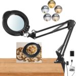 12X Magnifying Glass with Light and Stand, Upgrade Real Glass magnifying lamp, 5... - Image 2