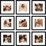 12x12 Picture Frame Set of 9, Display Pictures 8x8 with Mat or 12x12 without Mat... - Image 2