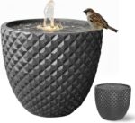 14 Inch Water Fountain Outdoor Garden Modern Sphere Floor Fountain Corded Electr... - Image 2
