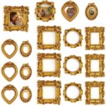 15 PCS Mini Vintage Frames, Tiny Resin Antique Frames, Small Gold picture photo ... - Image 2