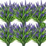 16 Bundles Artificial Plants Outdoor, UV Resistant Fake Lavender & Monkey Grass,... - Image 2