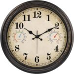 16 Inch Large Outdoor Clock with Thermometer and Hygrometer Combo, Waterproof In... - Image 2