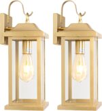 17 Inch Large Gold Outdoor Sconces Wall Lighting 2-Pack, Exterior Light Fixtures... - Image 2