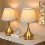 17” Touch Table Lamp for Bedroom Set of 2, 3-Way Dimmable Bedside Lamp for Night... - Image 2