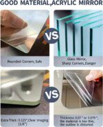 Wall Mirrors for Bedroom Door,Unbreakable Full Length Wall Mirrors Tiles,shatter... - Image 7