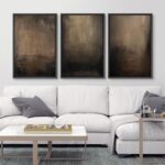 SIGNFORD Framed Canvas Print Wall Art Set Abstract Earthy in Deep Brown and Beig... - Image 3