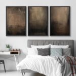 SIGNFORD Framed Canvas Print Wall Art Set Abstract Earthy in Deep Brown and Beig... - Image 4