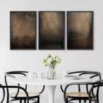 SIGNFORD Framed Canvas Print Wall Art Set Abstract Earthy in Deep Brown and Beig... - Image 5