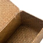 Wicker Basket with Lid, Seagrass Storage Basket, Woven Baskets for Storage, Deco... - Image 4