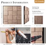 6-Pack Art 3D Wall Panels, Wood Textured Wall Panels, 15.7"×15.7" Modern Wall Pa... - Image 4