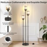 Crystal Floor Lamps for Living Room, Glass Modern Floor Lamp with Shelves, Mid C... - Image 4