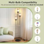 Crystal Floor Lamps for Living Room, Glass Modern Floor Lamp with Shelves, Mid C... - Image 5