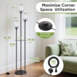 Crystal Floor Lamps for Living Room, Glass Modern Floor Lamp with Shelves, Mid C... - Image 6