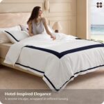 Bedsure 100% Cotton Percale Duvet Cover King, Luxury Hotel Duvet Cover, White Co... - Image 3