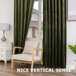 Dchola Olive Green Velvet Curtains for Bedroom Window, Super Soft Vintage Luxury... - Image 5