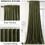 Dchola Olive Green Velvet Curtains for Bedroom Window, Super Soft Vintage Luxury... - Image 6