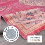 Beverly Rug Non Slip Rugs 6x9 Boho Medallion Floral Non Skid Rubber Backing Easy... - Image 4