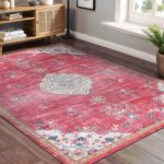 Beverly Rug Non Slip Rugs 6x9 Boho Medallion Floral Non Skid Rubber Backing Easy... - Image 8