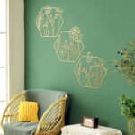 Peryiter 3 Pcs Metal Flower Wall Decor Minimalist Floral Wall Hanging Decor Meta... - Image 4