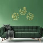 Peryiter 3 Pcs Metal Flower Wall Decor Minimalist Floral Wall Hanging Decor Meta... - Image 5