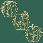 Peryiter 3 Pcs Metal Flower Wall Decor Minimalist Floral Wall Hanging Decor Meta... - Image 7