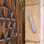 Modern Concrete Mezuzah Case for Door, Melted-in Gold Shin, Waterproof & Weather... - Image 5